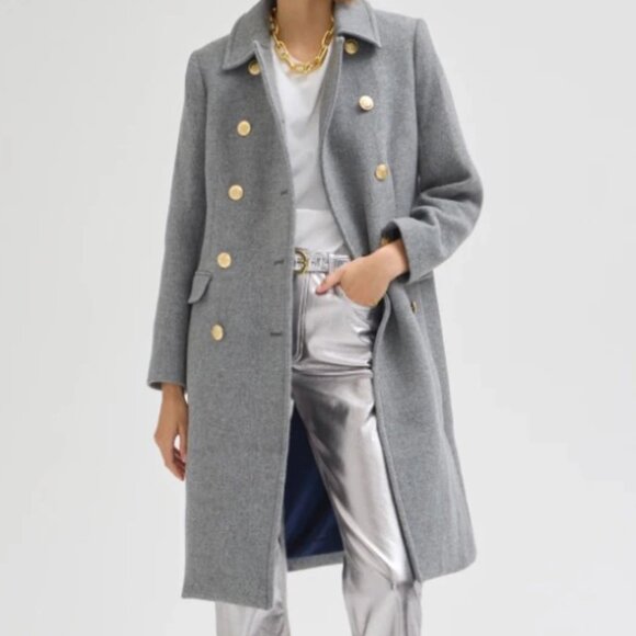 J Crew Double Breasted Warwick topcoat in Italian stadium-cloth wool blend coat - Picture 1 of 11